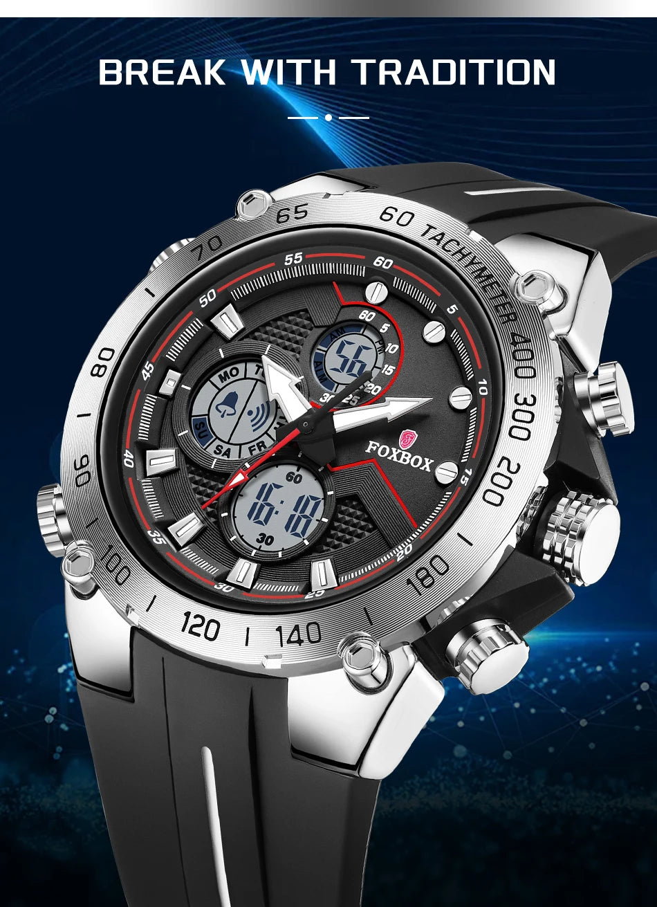 LIGE New Watches Mens Luxury Brand LED Digital Analog Waterproof Quartz Wristwatch Sports Chronograph Clock Relogio Masculino