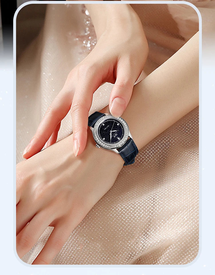 Relogio Feminino IW Fashion Diamonds Watches for Woman Sapphire Leather Luminous Waterproof Switzerland Made Quartz Watches 2025