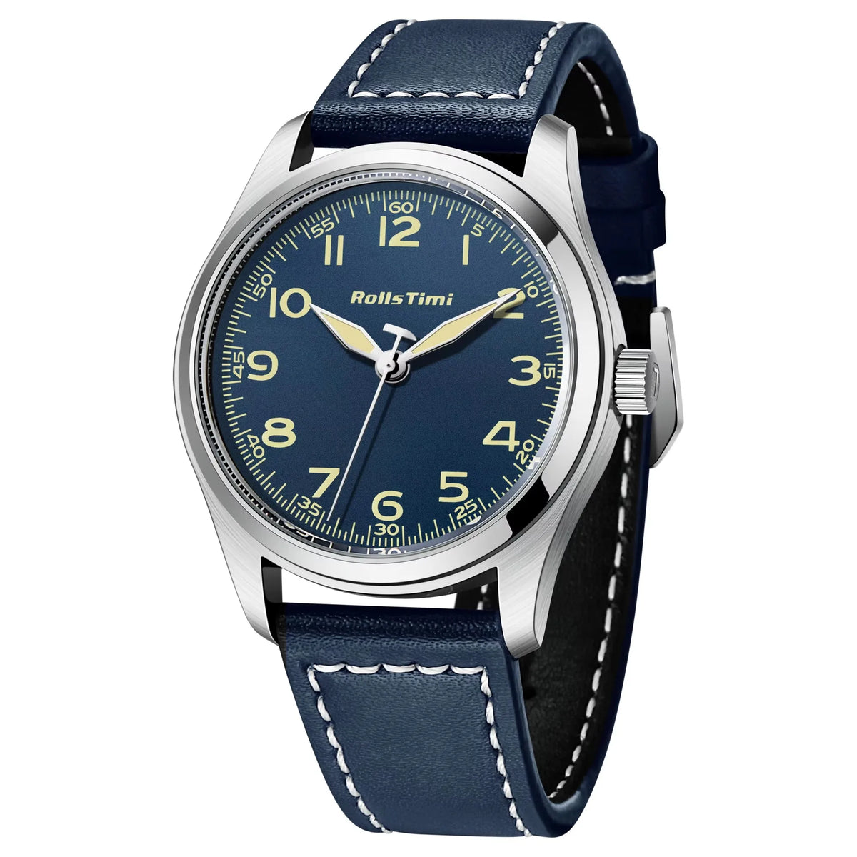 2025 New Rollstimi Men's Brand Watches Quartz Sapphire Mirror Men Simple Luminous Waterproof Wristwatch Business Leather Clock